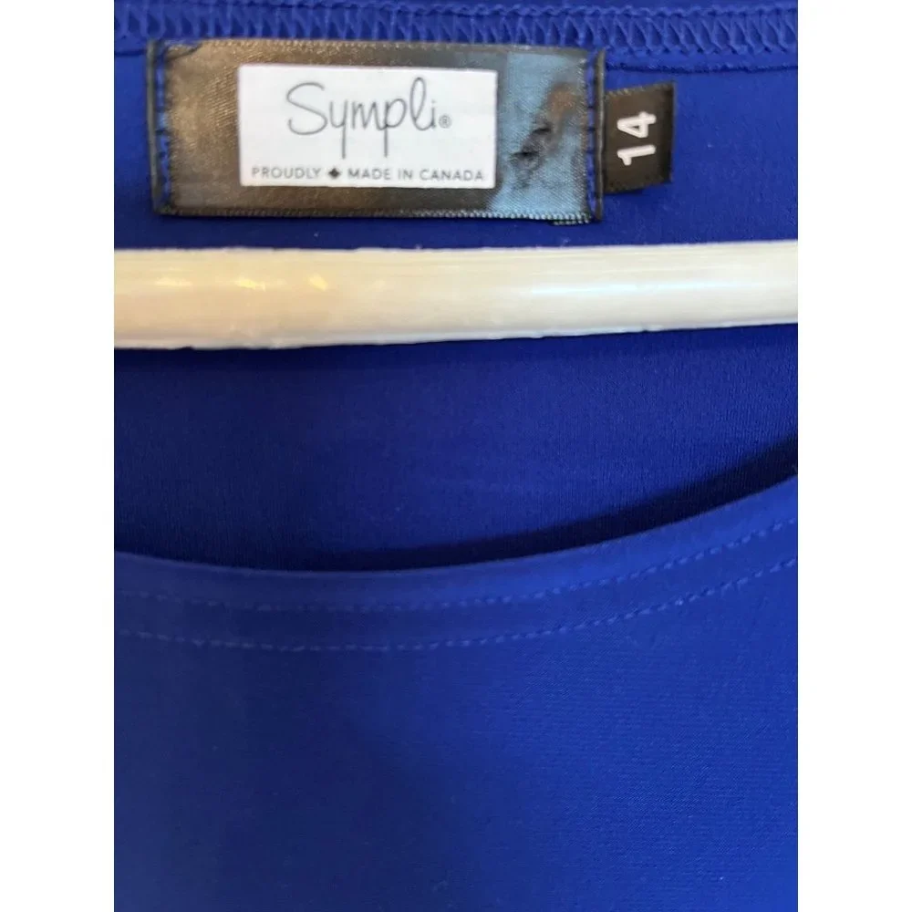 Sympli Canada Cobalt Blue Jersey Stretchy T-Shirt/Tunic - Large - Picture 5 of 5